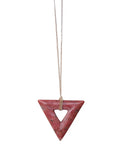 Pink Rhodonite Gemstone Triangle Necklace (Silver / Gold Chain)