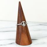 Peace Symbol Sterling Silver Ring