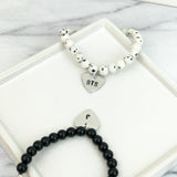 Custom Heart Charm Bracelet [8 Bead Options]
