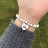 Custom Heart Charm Bracelet [8 Bead Options]