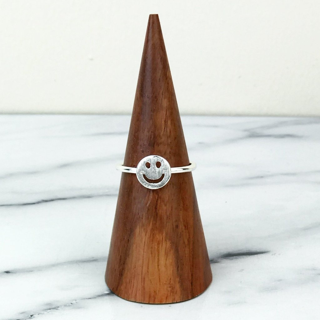 Smiley Face Emoji Sterling Silver Ring