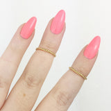 Gold Plated Twisted Above Knuckle Midi Rings (Set of Two)