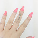 Silver Midi / Above Knuckle Ring with Feather Charm