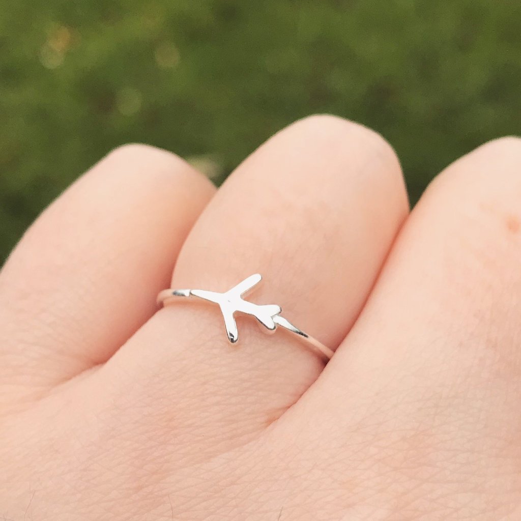 Airplane Sterling Silver Ring