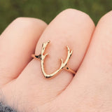 Gold Antler Ring