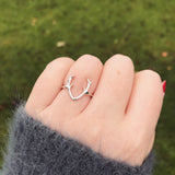 Silver Antler Ring