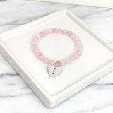 Heart Charm Semicolon Bracelet [8 Bead Options]
