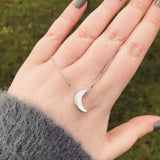 Crescent Moon Necklace in Sterling Silver