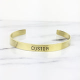 Thin Gold Custom Cuff Bracelet