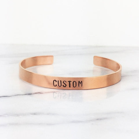 Thin Copper Custom Cuff Bracelet