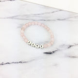 Rose Quartz and Silver Custom Bead Bracelet
