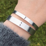 Semicolon Silver Cuff Bracelet