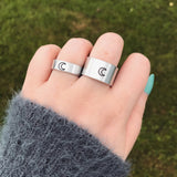 Silver Crescent Moon Ring [Thick / Thin Options]