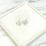 Heart Semicolon Silver Drop Earrings