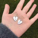 Heart Semicolon Silver Drop Earrings
