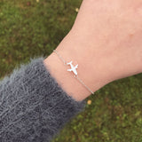 Airplane Sterling Silver Chain Bracelet