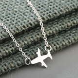 Airplane Sterling Silver Chain Necklace