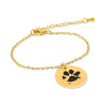Custom Paw Print Bracelet, Dog, Cat, Personalized Pet Memorial Bracelet, Engraved Pet Photo Bracelet, Pet Memorial Gift, Pet Jewelry Gift