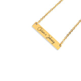 Personalized Bar Necklace, Engraved Necklace, Nameplate Necklace, Gold Bar Necklace, Coordinates Necklace, Custom Name Necklace, Name Plate