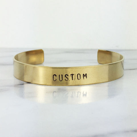 Thick Gold Custom Cuff Bracelet