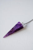 Amethyst Crystal Point on Silver Chain Necklace