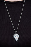 Silver and Black Arrowhead on Silver Chain Necklace